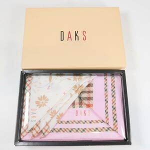 ♪未使用品★DAKS ダックス シルク レディース ハンカチ 2枚セット