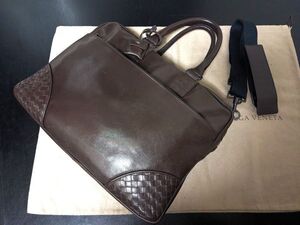 ボッテガヴェネタ BOTTEGA VENETA イントレチャート 濃茶 ソフトブリーフケース バッグ ショルダーバッグ 9540