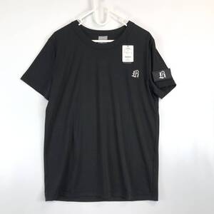 未使用 Lowren ローレン フィットネス 半袖Tシャツ ブラック 冷感生地 36(Sサイズ) 袖ワッペン 刺ロゴ ②