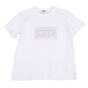 エムエスジーエムMSGM ロゴラインストーン装飾Tシャツ 白S