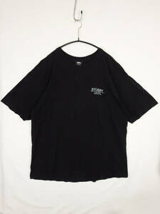 C664/Stussy/ステューシー/ワールドツアーTシャツ/フラワープリント/ブラック系/メンズ/XLサイズ