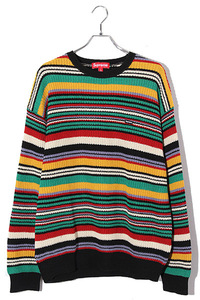 2023AW Supreme シュプリーム SIZE:L Small Box Ribbed Sweater スモールボックス ボーダー リブ セーター ニット Multi マルチ /● メンズ