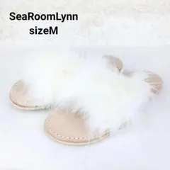 未使用　SeaRoomLynn フェザーサンダル フラット ホワイト　sizeM