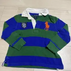 Polo Ralph Lauren ポロシャツ 3T 緑と青のストライプ