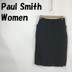 【人気】Paul Smith Women/ポールスミス ウィメン タイトスカート 膝丈 ストライプ柄 イタリア製 ブラック サイズ40/S4574