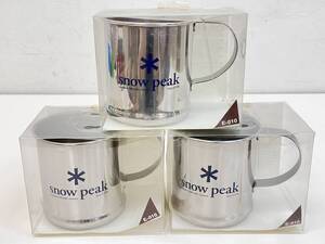 上702-215　スノーピーク　ステンレス　マグカップ　3点 セット　Snow Peak　300ml　金属製　銀色　食器　アウトドア　キャンプ用品　ヤ60