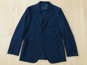 【美品】blazers bank.com×REDA＊チェック柄ウールジャケット＊紺×黒＊175‐6DROP