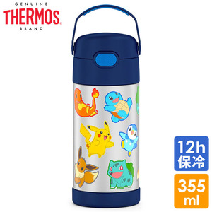 サーモス ステンレス ストロー 水筒 ステンレス水筒 ポケットモンスター ネイビー ストロー 350ml THERMOS 子供 ポケモン