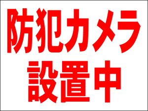 お手軽看板「防犯カメラ設置中」中判・屋外可