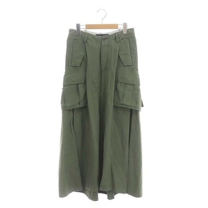 マディソンブルー MADISONBLUE 22AW Cargo Long Sk Remake Lbs スカート ロング マキシ丈 カーゴ フレア 01 カーキ /MI ■OS レディース