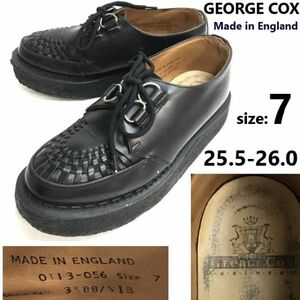 イングランド製★GEORGE COX/ジョージコックス★本革/ラバーソールブーツ/クリーパーシューズ【size:7/25.5/black/黒】boots/Shoes◆pJ-102