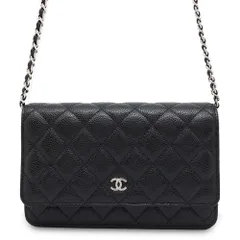 シャネル チェーンウォレット マトラッセ ココマーク キャビアスキン A33814 CHANEL 財布 黒