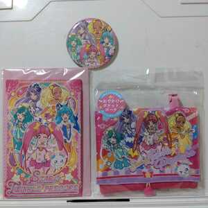 スター☆トゥインクルプリキュア ポップアップグリーティングカード+おでかけポケットポーチ+セガ 缶バッジ セット