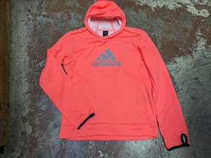 adidas アディダス パーカー フーディー スポーツ サーモン ピンク系 L 八h1