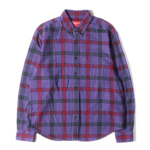 Supreme シュプリーム シャツ サイズ:S タータンチェック ボタンダウン ネルシャツ Tartan Flannel Shirt 19AW パープル レッド ブランド