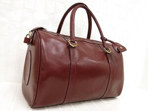 ◆美品◆Cartier カルティエ◆マスト◆カーフ レザー 本革◆ボストン バッグ◆ボルドー ゴールド金具◆ロゴ型押し◆腕掛け◆A8911