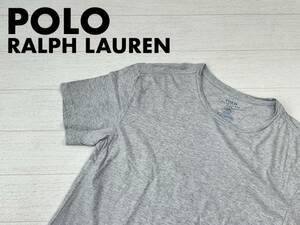 ☆送料無料☆ POLO RALPH LAUREN ポロ ラルフローレン 古着 半袖 スリムフィット Tシャツ メンズ L グレー トップス 中古 即決