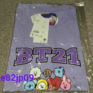 BT21 Tシャツ【新品】本物 パープル Lサイズ 公式品 KOYA CHIMMY COOKY RJ SHOOKY MANG TATA BTS バンタン 防弾少年団 BTイシビル 正規品