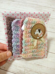 ハンドメイド　エコたわし　アクリルたわし　4枚セット　ラッピング　プチギフト　プレゼント　誕生日　お祝い　お返し　キッチングッズ