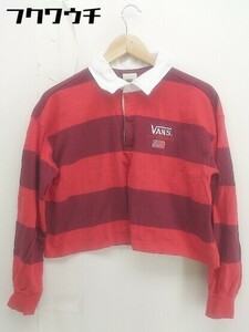 ◇ VANS ヴァンズ ショート 長袖 シャツ ブラウス サイズS レッド系 レディース