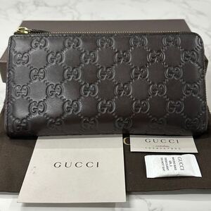 グッチ　GUCCI 財布　長財布　シマレザー　L字ファスナー　メンズ　