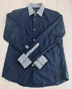 ラウンジリザード 美品 ネイビー 長袖シャツ サイズ3(M) キレイめ ドレスシャツ