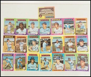 1975 Topps ROYALS 22枚 #228(George Brett)等 ジョージ・ブレット ロイヤルズ MLB Baseball card 308a