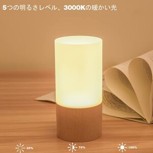 　天然ブナ使用LED木製電気スタンド 調光可能