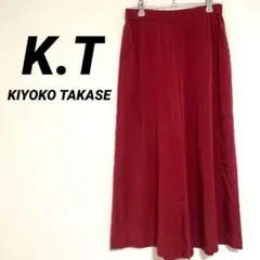 【K.T KIYOKO TAKASE】レディース パンツ(9)ガウチョ 光沢 赤