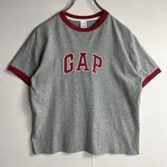 00’s GAP リンガー トリム Tシャツ チビT Y2K グレー