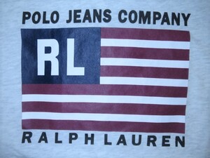 POLO JEANS ラルフローレン 星条旗 Tシャツ 実寸 L 星条旗 ライトグレー ポロジーンズ