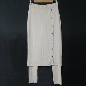 美品 20AW IENA イエナ ラップスカート風スカッツ ニットレギンス サイズ36 ベージュ ◆