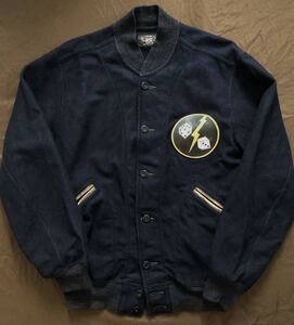 【希少】極美品 RRL WALTERS VARSITY JACKET ダブルアールエル バーシティ スタジャン ジャケット ネイビー ラルフローレン L