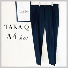 タカキュー (M) ビジネスパンツ スラックス / ネイビー 紺 ストライプ