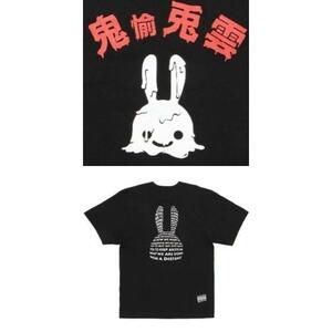 送料無料 ステッカー付新品 cune キューン うさぎ どろーん Tシャツ XL 黒