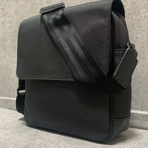 現行ロゴ 美品 ダンヒル Dunhill アボリティーズ ショルダーバッグ メッセンジャー ビジネス レザー 斜め掛け メンズ ブラック 黒