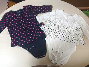 BabyGap ベビーギャップ 6-12m 70cm フリルロンパース 水玉ボディスーツ 2枚セット 女の子 ベビー服 