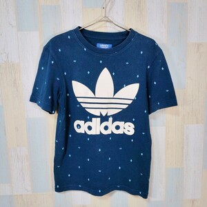 401 adidas 半袖Tシャツ XS ブルー ロゴ