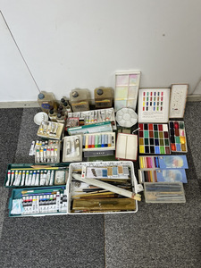 【TB27】美術道具 まとめ約7キロ ア 色彩筆 ペンディングオイル アートセット パレット 絵具 等