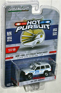 Greenlight 1/64 1997 Jeep Cherokee ジープ チェロキー NYPD ポリスカー ニューヨーク市警 Police グリーンライト Hot Pursuit