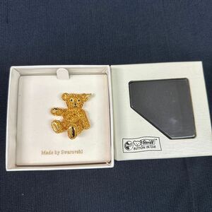 ◆コレクション Steiff/シュタイフ スワロフスキー テディベア ゴールドカラー ラインストーン SWAROVSKI BUTTON IN EAR 171-50