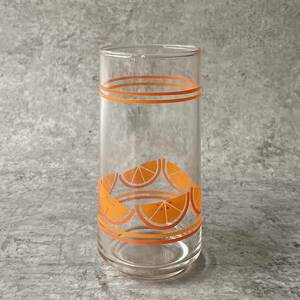 ヴィンテージ ビンテージ グラス タンブラー ガラス オレンジ / レトロ レトロポップ コップ 食器 雑貨 古い アメリカ