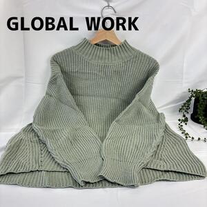 GLOBAL WORK グリーンニットセーター