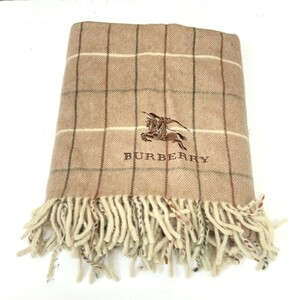 BURBERRY LONDON バーバリー 西川産業 ウール100% ひざ掛け 75cm×130cm！