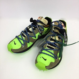 ☆☆ NIKE ナイキ OFF-WHITE×NIKE ZOOM TERRA KIGER 5 スニーカー SIZE 24.5cm グリーン 箱有 CD8179300 黄緑 目立った傷や汚れなし