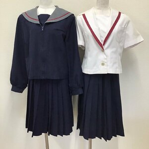 O133/(中古)兵庫県 太子東中学校 女子制服4点 /S～M/W66/セーラーブラウス/セーラー/スカート/夏冬/ユニワールド/女子学生/制服/学生服