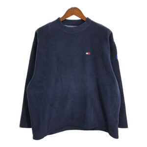 TOMMY JEANS トミージーンズ フリース スウェット ネイビー (メンズ L) 中古 古着 S5778