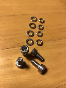 　六角穴付ボルト　M5×10ｍｍ　4本＆ワッシャー2種　各4枚　ステンレス製