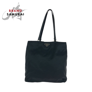 PRADA プラダ テスート 三角ロゴプレート ブラック 黒 シルバー金具 ナイロン B11213 トートバッグ ショルダーバッグ レディース 408928