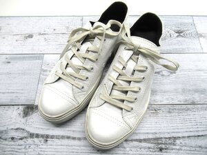 ★【送900円】1098　SAINT LAURENT　サンローラン　ローカットスニーカー　レザー　オールホワイト　イタリア製　レースアップ　37